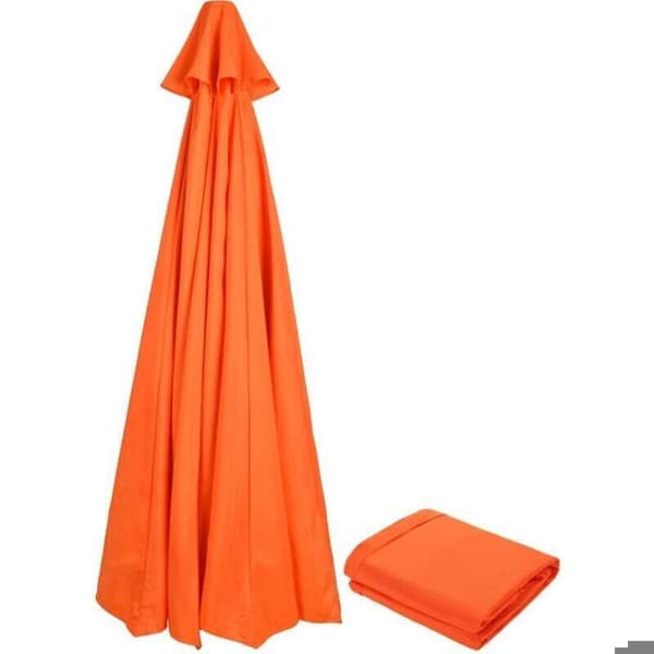 Parasol - LUSKYKA® - Vandtæt - UV-resistent - Orange - Diameter 270 cm - 8 ribber - Polyesterfiber