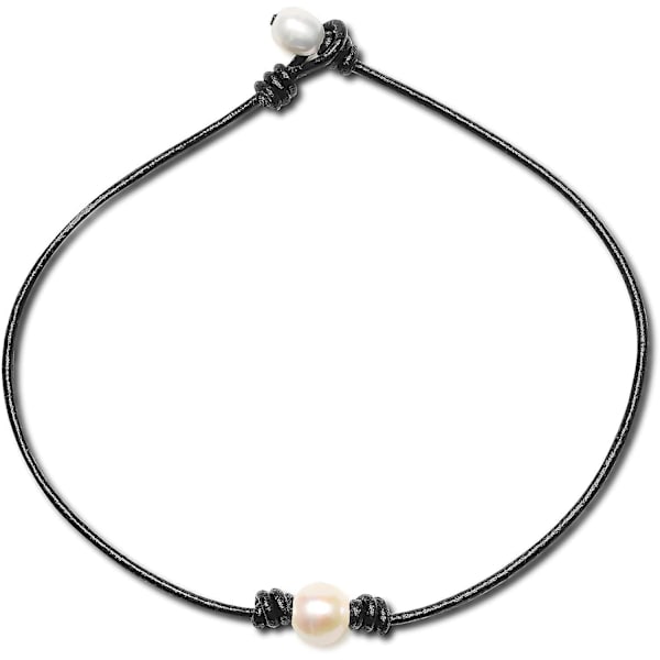 Enkel liten nätt pärlhalsband - Liten juni månadssten pärlstav choker för kvinnor, kraftig