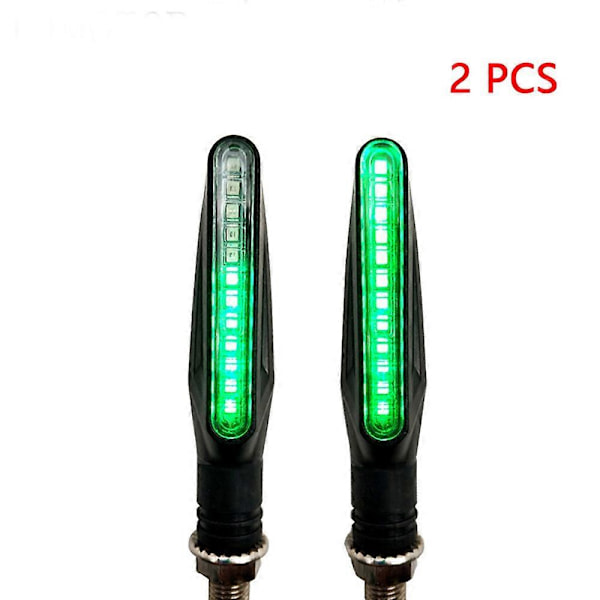 4st Motorcykel Blinkers LED Ljus Rinnande Vatten Signal Lampa För Suzuki Rm250 Rm 85 Dl650 Dl 1000 650 Gsr600 Gsr750 Gsxs750 Green-a pair