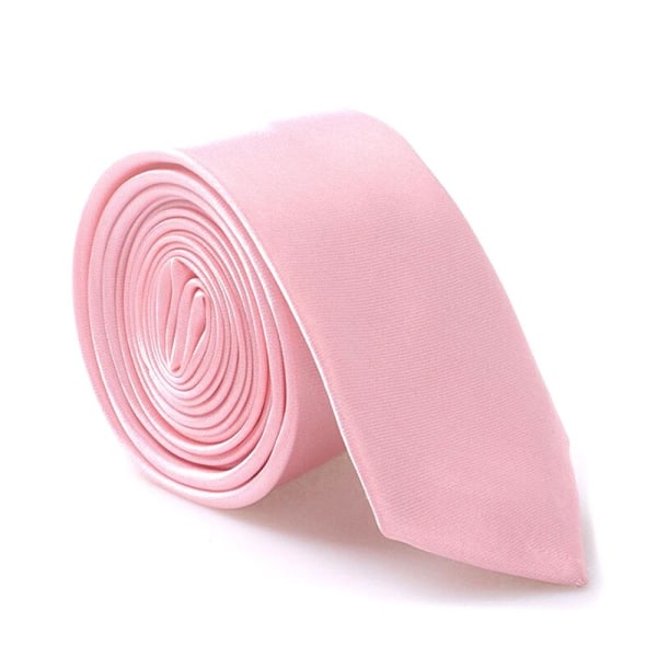 Ohut / ohut yksivärinen solmio - Eri värejä - Light pink