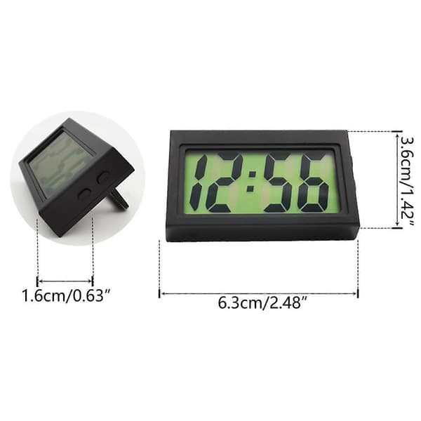 Automatisk elektronisk ur Dashboard Digital Display Ur Selvklæbende Mini Ur Blue