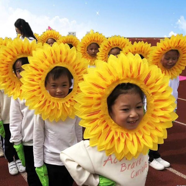 Rolig solros huvudbonader Performance kostym rekvisita för dansfest festival barnfest
