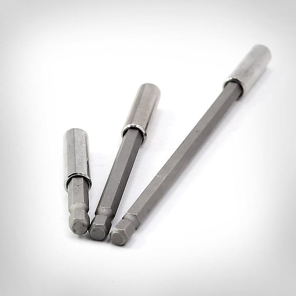 1/4 Hex Bit Magnetisk Borr Bitsförlängare Hållare Borrmaskin Byte Förlängning 6,35 mm Hex Kraftverktyg 60/100/150 mm 3 st