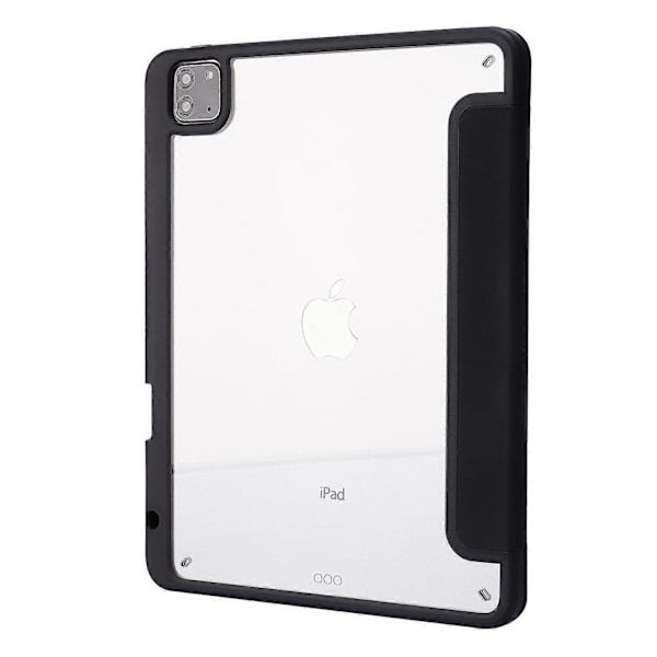 Fodral för iPad Pro 12,9-tum (2021)/(2020)/(2018) Surfplatta Auto Wake/Sleep Origami Ställ PU Läder + Akrylskydd Black