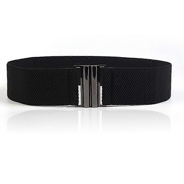 Nya Elastiska Bredd Bälten Enkla Dunjacka Midjebälte Kvinna Spänne Svart Rem Klänning Dekoration Tillbehör black 65cm