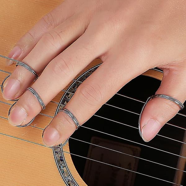 8 stk. Guitar Finger Pick Sæt - Rustfrit Stål