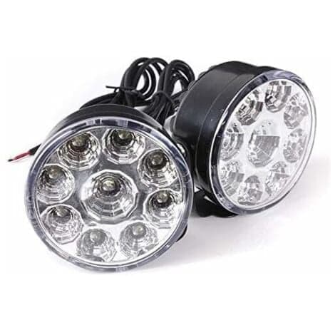 QQU-2 stk 12V 4.5W Hvite Runde Bil DRL Universelle Runde-9LED Tåkelys