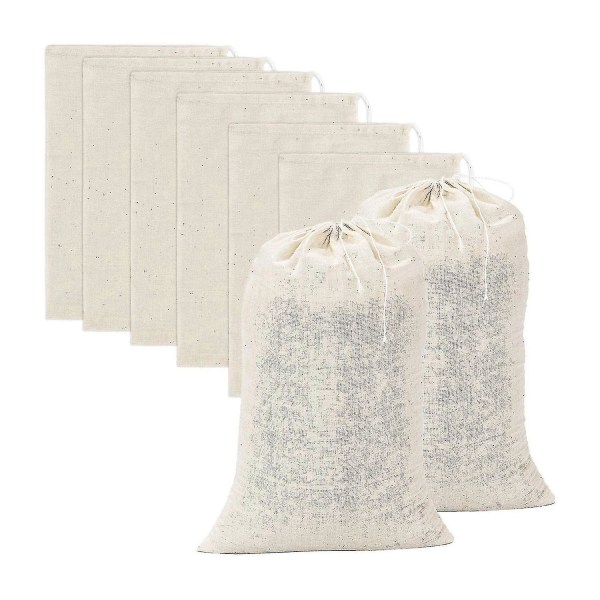 20 stykker store muslinposer bomullssnøreposer, tebryggeposer (8 X 12 tommer)