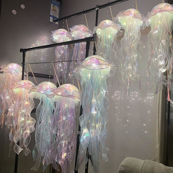 Luovat meduusa-lyhdyt, merenneitokutsujen syntymäpäiväjuhlat, tee-se-itse, mereneläinten juhlat, kesätytön syntymäpäiväjuhlatarvikkeet, Babyshowe