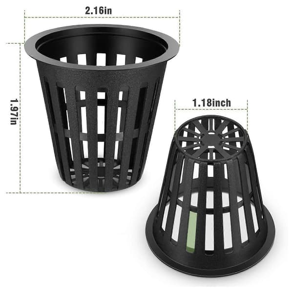 60 Pakke 2 Tommer Net Cups Slidsede Mesh Bred Læbe Filter Plante Net Pot Spand Kurv til Hydroponics