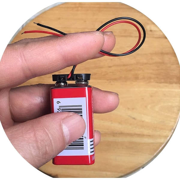 5-pakning 9V batterisnapskobling 9 volt batteriklipskoblingsspenne plasthus, T-type