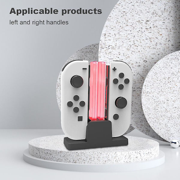 Kontroll laddningsdocka LED-indikator Game Pad laddningsstation bordhållare tillbehör ersättning för Joycon