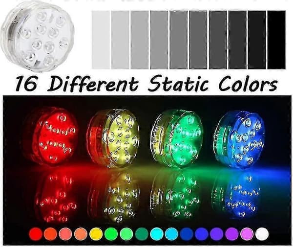 4 Stk. Undervands LED Lys, Vandtætte Undervands LED Lys Fk