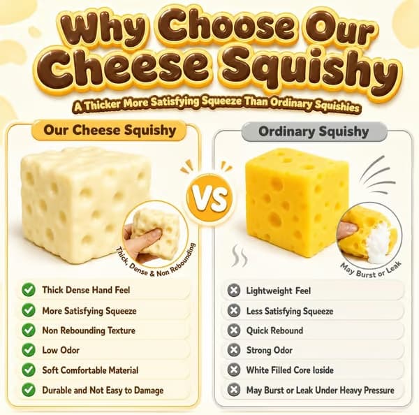 Cheese Squishy Legetøj Stress Jumbo Squeeze Squishies Afstressende Fidget Legetøj Formbar Kæmpe Oste-blok Stress Blød Mad Sensorisk Formet til Voksne Gave