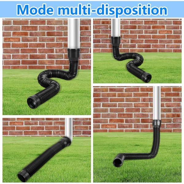 Flexibel stuprörsförlängningssats, 90/100 mm, justerbar rörförlängning (35–100 cm) (svart, 2-pack)