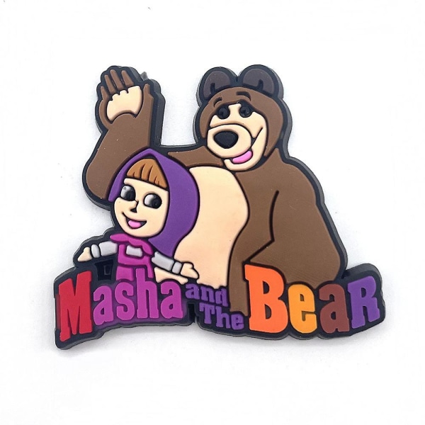 10st Masha & Bear Tecknad Sko Berlocker Dekorationer Träsnålar Skor Tillbehör Vuxna Barn Fans Presenter