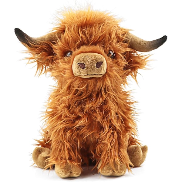 Highland Cows Stoffdyr Realistisk Skotsk Ku Plussj Leke Brown