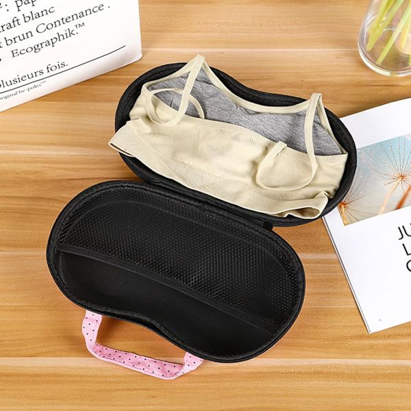 Resväska för behå och underkläder med dragkedja, bärbar behåförvaringsväska med nät, researrangör för underkläder för bagage, dambehåar, bikinier Powder