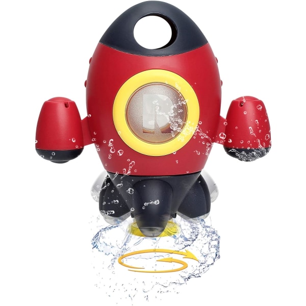 Babybadelegetøj, Space Rocket Badekarlegetøj til småbørn 18+ måneder, Roterende vandspray Baby shower Badeværelseslegetøj til drenge Piger 2 3 4 år gammel