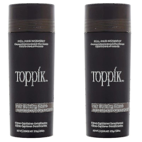 2 Pack Toppik Hair Building Fibers Dark Brown 27.5 G / 0.97 Oz Hair Care