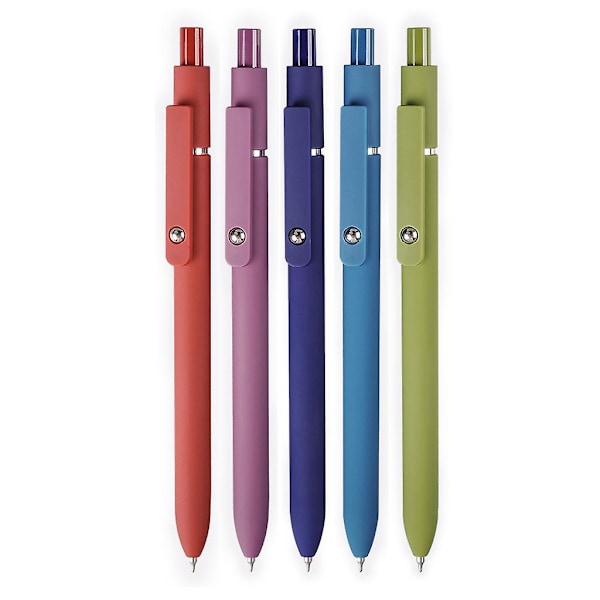 5 Stycken Påfyllningsbara Gelpennor 0.42MM Infällbara Gelpennor Stor Bläckvolym A