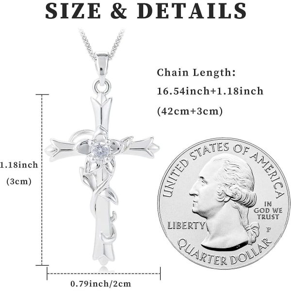 Kors halskæde til kvinder Dainty Faith Cross vedhæng halskæde med valentinsdag fødselsdag fødselsdag jubilæum smykker til mor piger