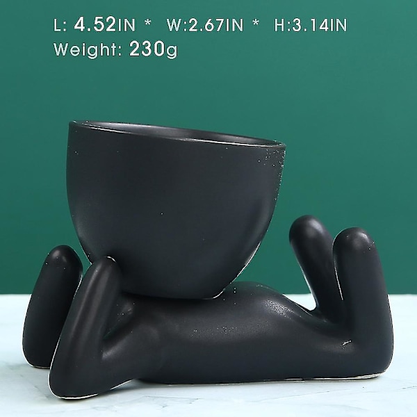 Mini-familie Blomsterpot Menneskelig Form Keramisk Skrivebord Planter Beholder For Sukkulenter Style4