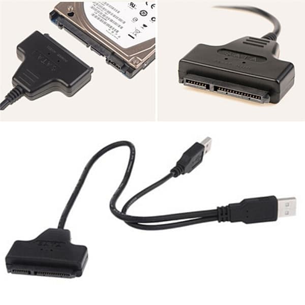 2017 Digitaalinen USB 2.0 - SATA-muunnossovitinkaapeli 2,5 tuuman SA:lle, musta 5cm*4cm*1cm