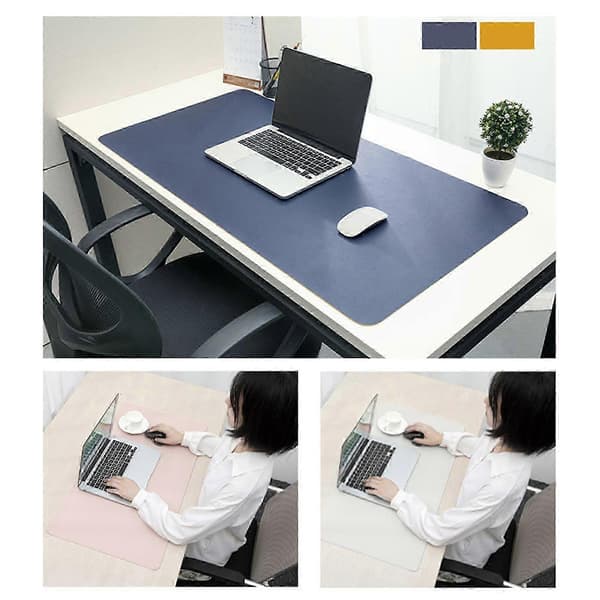 Datamusematte Stor Sklisikker Tykk PVC Vanntett Bærbar Sammenleggbar Ensfarget Laptop Gaming Musematte Datatilbehør Silver-Pink M