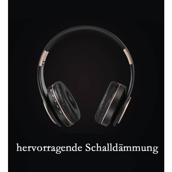 Bluetooth-hovedtelefoner, over-ear, sort, kompatibel med iPhone/iPad/Android/bærbare computere