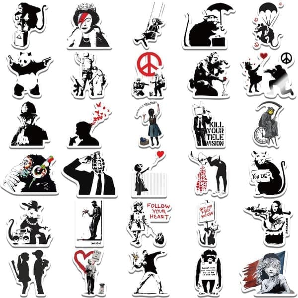 /QD/Banksy-taidetarrat - 67 kpl