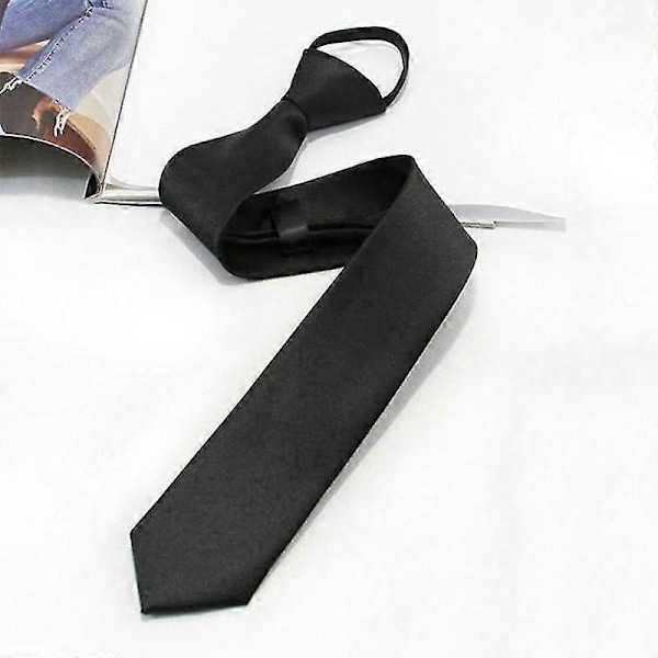 Svart Clip On Slips Säkerhetsslipsar För Män Kvinnor Portvakt Steward Matt Slips Begravningskläder Tillbehör navy blue