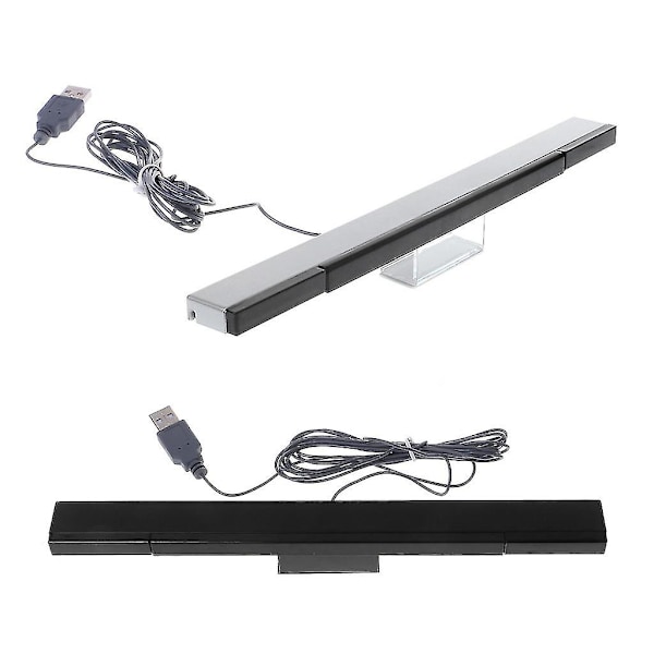 Sensor Bar Trådløs Mottaker Ir Signal Ray Usb Plugg Erstatning For Wii Fjernkontroll - Svart