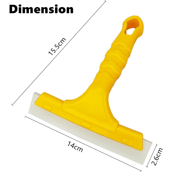 Liten plastskrapa för fönster, speglar, handfat, bänkskivor, fönster, glas, vindruta