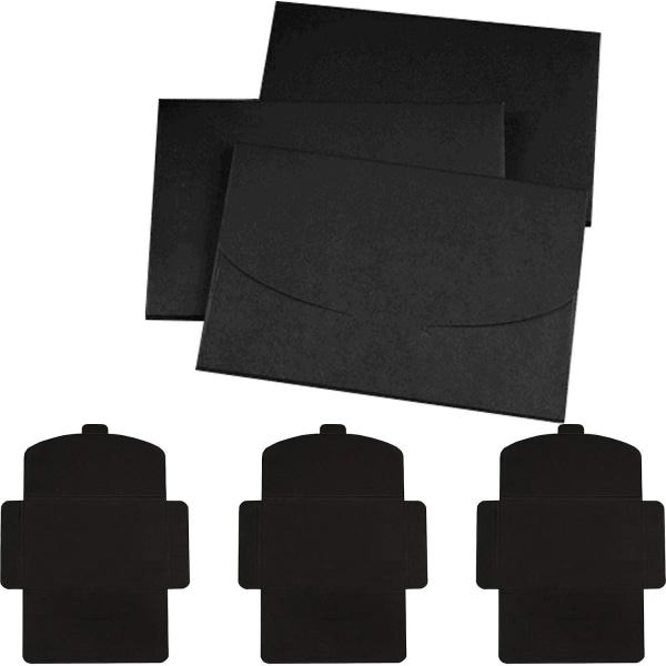Sorte konvolutter, 50 stk. invitationskonvolutter, 160*105 mm konvolutter til bryllupsvisitkort