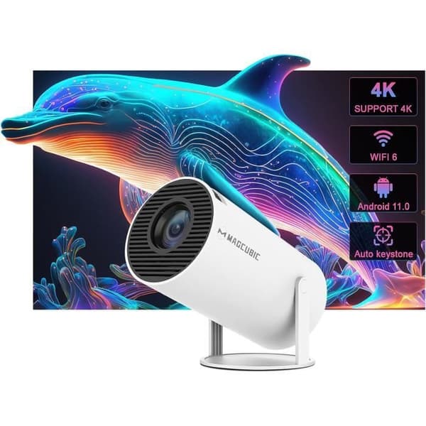Mini Projektor - Magcubic - HY300 - 4K - WiFi 6 - Bluetooth 5.0 - 130 Tommer