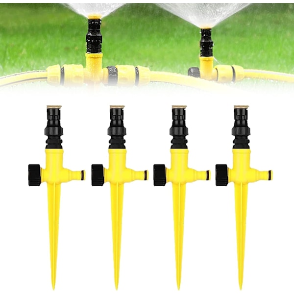 4 stk. græsplænesprinkler, automatisk havevandingsanlæg, tre-trins justerbar sprinkler, stikkontakt græsplænesprinkler 4 pcs