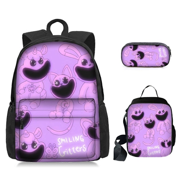 Ny Poppy's Playtime Kapitel 3 Smiling Critters Printet Rygsæk Tre-Delt Sæt Style 10