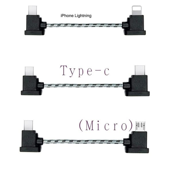 Lighting / USB Type-C / Micro-USB kabel til DJI Mavic Air2 mini2 Micro USB flettet 15CM Mikro USB flettet 15CM