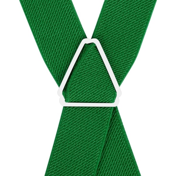 Hängslen för män med 4 clips X-form, justerbara elastiska hängslen för herrbyxor, hängslen för män för bröllop Business Casual hängslen (grön)