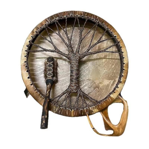 Tree Of Life Shaman Drum Håndlavet Sibirisk Drum Spirit Music Symbol Have Decor