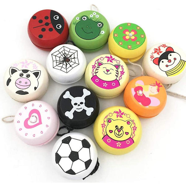 3 st Groda Yoyo Leksaker Trä Yo Yo Boll Djur Yoyo För Barn Barn Leksak