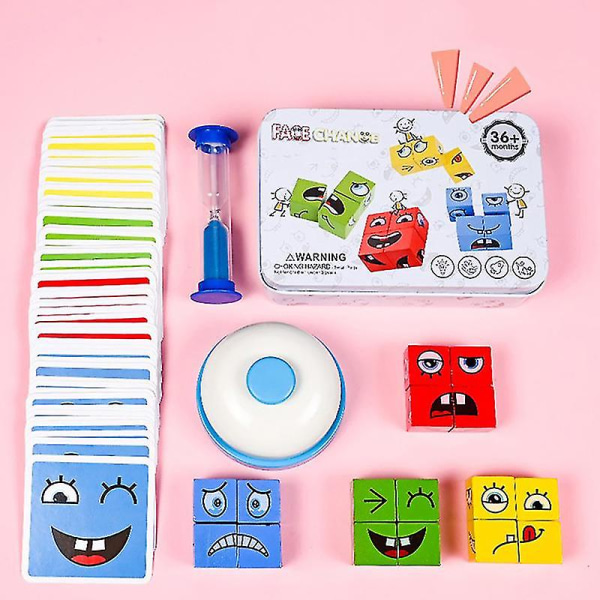 Pædagogisk legetøj til børn Følelsesændringer Udtryk Puslespil Terningbordspil (baifus)