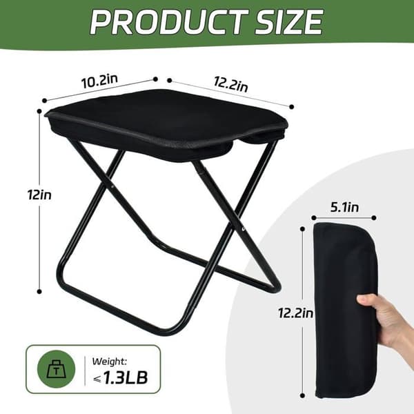 Fällstol - Bärbar stol - Hopfällbar campingstol för utomhusbruk - Bärbar fällstol - Campingpall