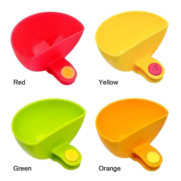 4x Dip Clip skåle til tallerken sauce grab clip-on dip holdere dip beholder Yellow