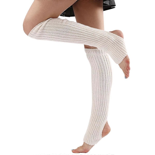 Ballett Leggvarmere Ribbestrikkede Leggvarmere for Kvinner Jenter Black