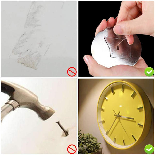 2 stk 3m dobbeltsidet transparent nanote tape sort