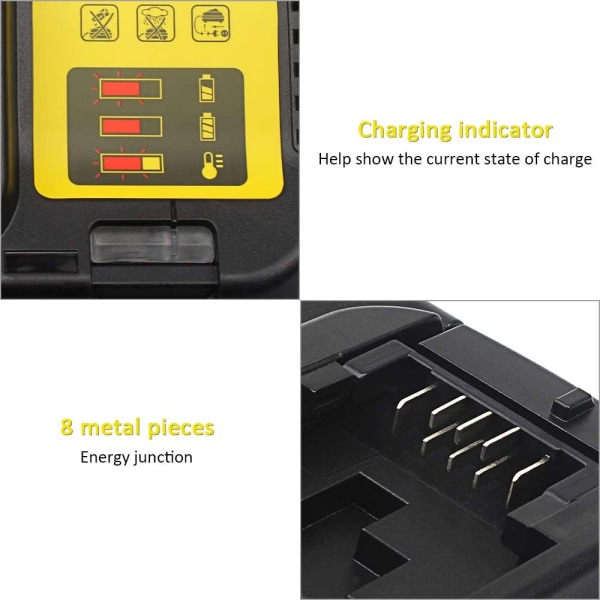 DCB112 Oplader til Dewalt 10.8V / 14.4V / 18V Lithium Batteri