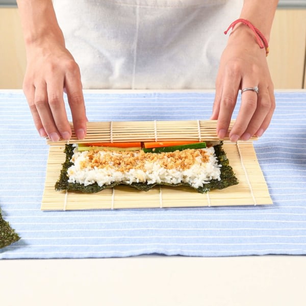 Sushi måtte / sushi rulle / tæppe til sushi - bambus beige