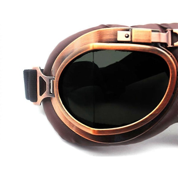 1 kpl Retro Pilotin Suojalasit Moottoripyörän Suojavarusteet Lasit Moottoripyörä Cruiser Cafe Skootteri Vintage Linssikehys Pölytiivis black-Colour lenses
